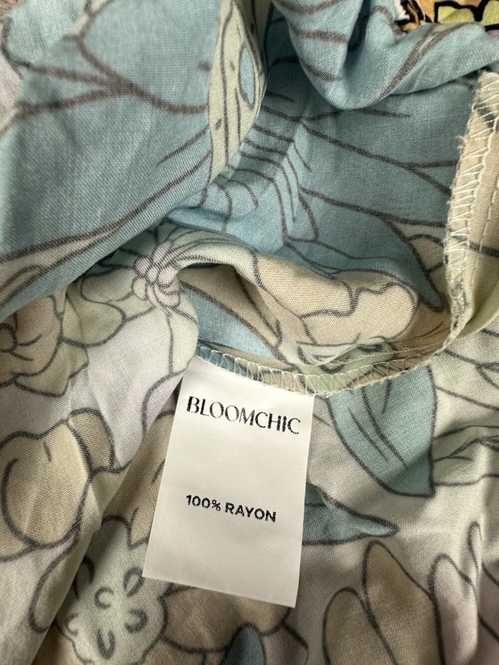 NWT BloomChic Womens Size 12 Wide Leg Jumpsuit Retro Floral Boho Pocket - Picture 13 of 16